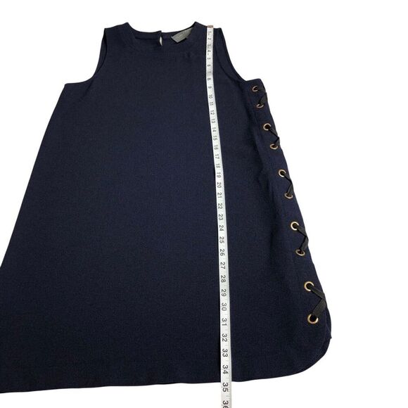 Anthropologie Sunday In Brooklyn Dress Womens Medium Navy Blue Crepe Corset Side - Picture 12 of 14